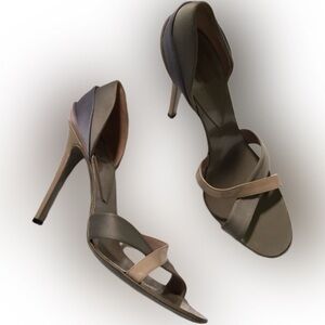 FENDI Layered Satin + Patent Cross-Front High Heels Sandals $890 - 39.5 / 8.5